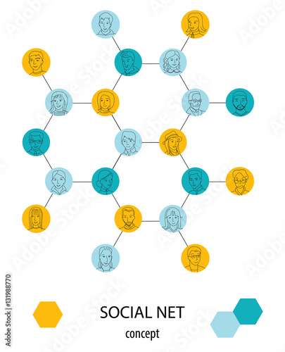 Social network concept vector