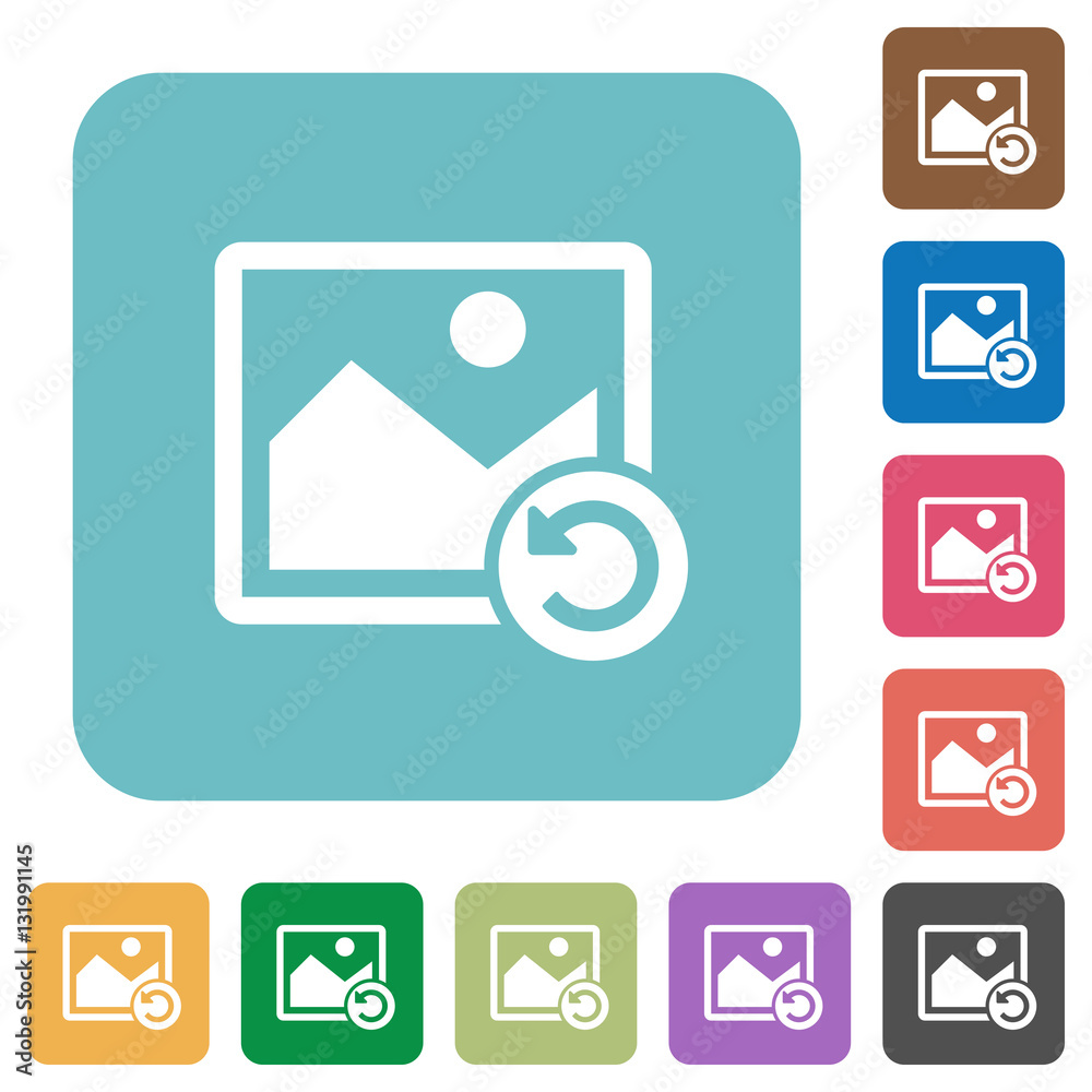 Image rotate left rounded square flat icons