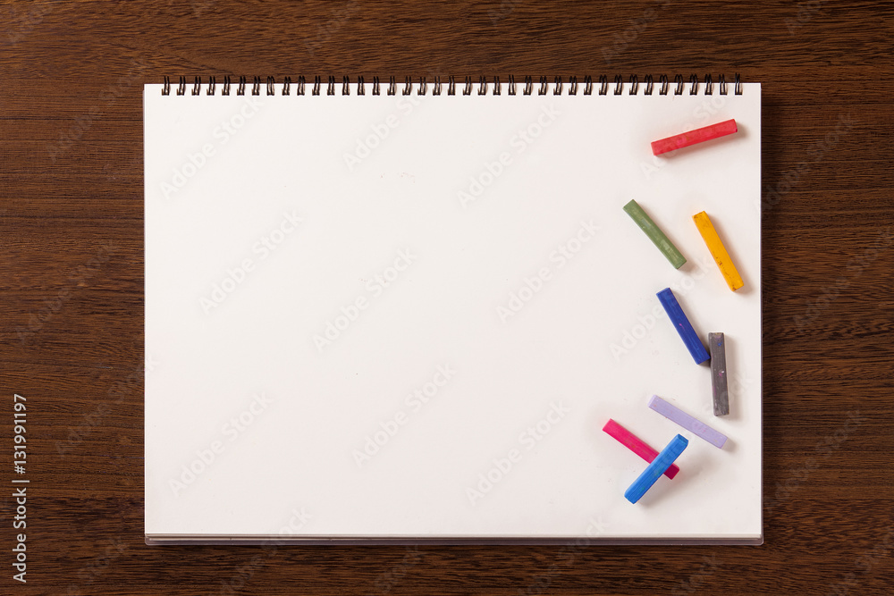 Blank sketchbook with pastel Blank sketchbook with pastel