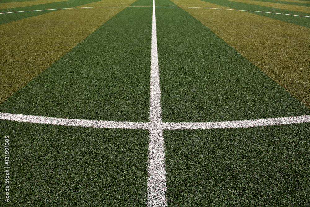 Fototapeta premium Painted Lines On Soccer Field