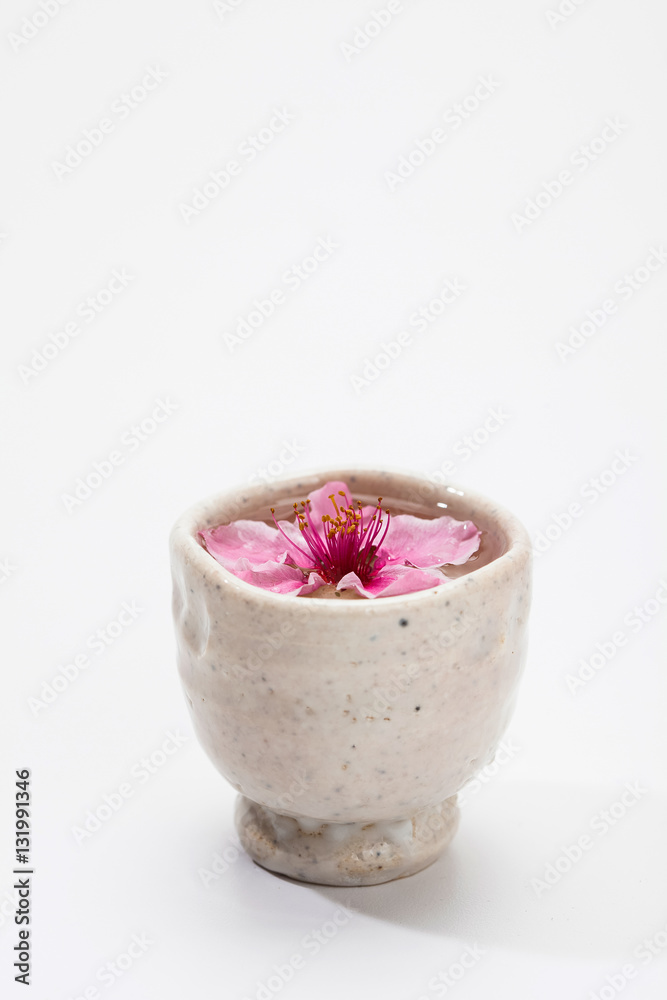 Plum blossom tea on a white Plum blossom tea on a white