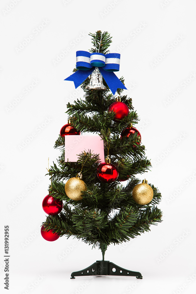 Decorated christmas tree isolated on white 