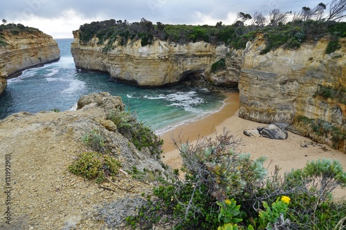 The Loch Ard Gorge rock formation in Port Campbell National Park off the Great Ocean Road in Victoria, Australia