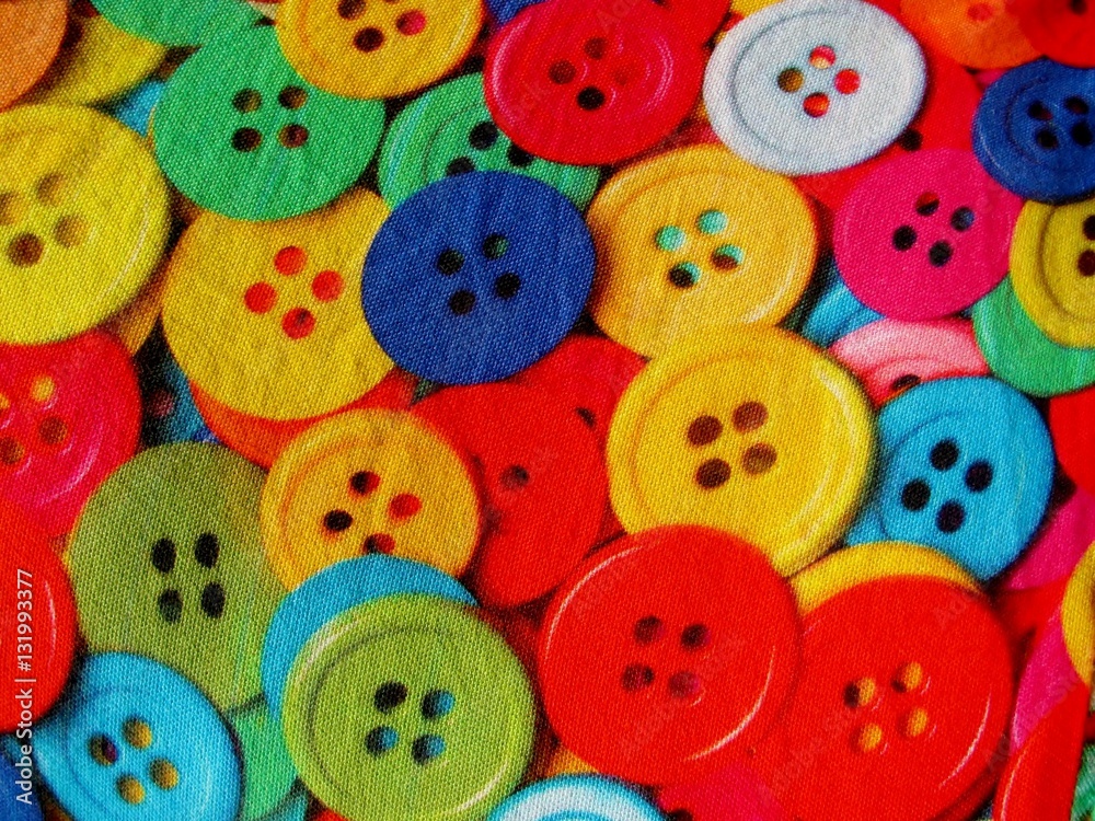 Fragment of sewing buttons colorful pattern fabric Fragment of sewing buttons colorful pattern fabric