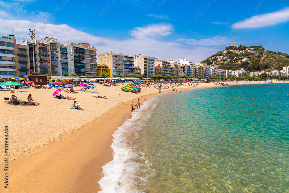 Beach in Blanes in Costa Brava Beach in Blanes in Costa Brava