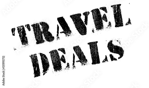 Travel Deals stamp. Grunge design with dust scratches. Effects can be easily removed for a clean, crisp look. Color is easily changed.