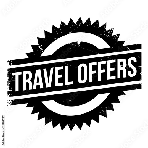 Travel Offers stamp. Grunge design with dust scratches. Effects can be easily removed for a clean, crisp look. Color is easily changed.