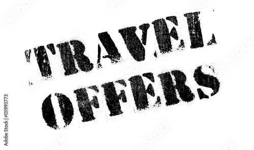 Travel Offers stamp. Grunge design with dust scratches. Effects can be easily removed for a clean, crisp look. Color is easily changed.