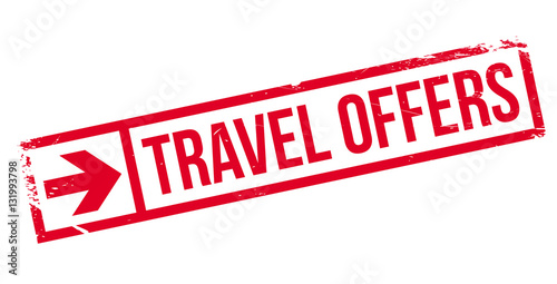 Travel Offers stamp. Grunge design with dust scratches. Effects can be easily removed for a clean, crisp look. Color is easily changed.