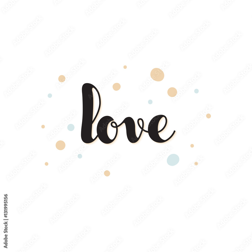 Obraz premium Love word hand lettering. Vector calligraphy.