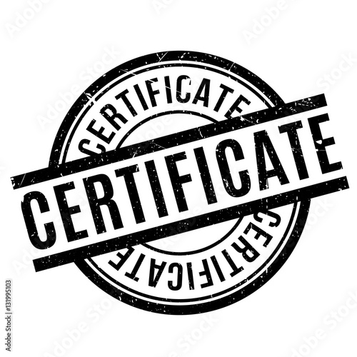 Certificate rubber stamp. Grunge design with dust scratches. Effects can be easily removed for a clean, crisp look. Color is easily changed.