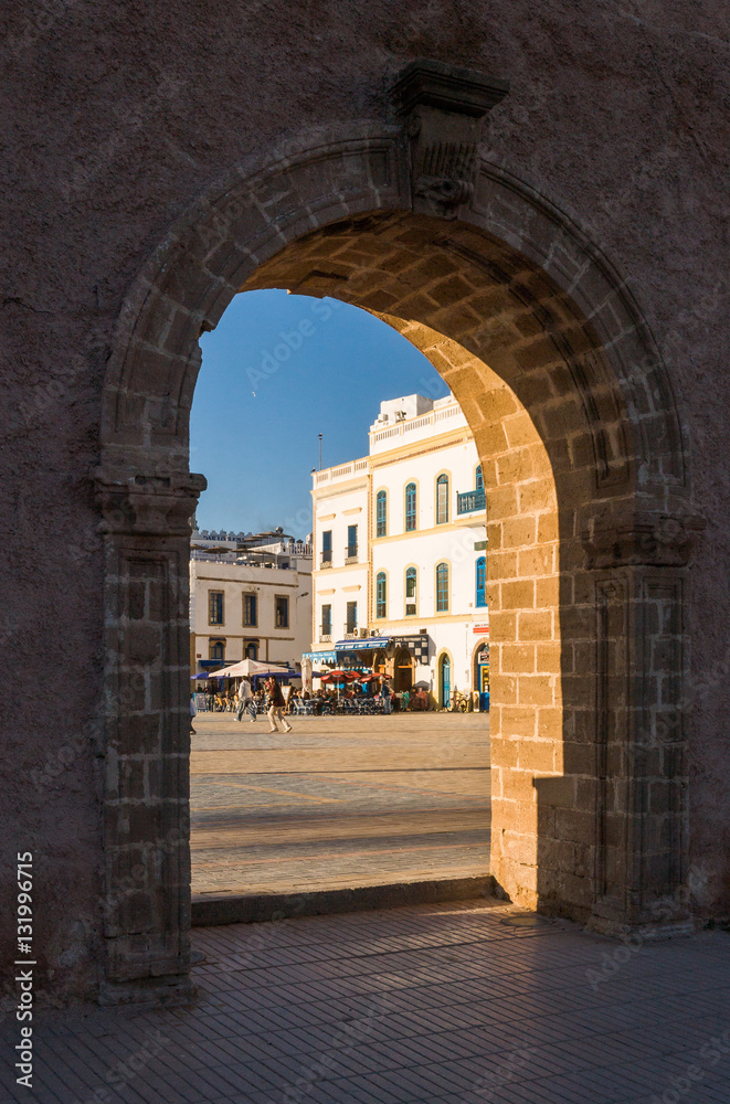 City wall with gate at Essaouira, Morocco