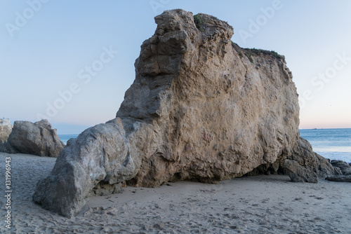 Birds neasting on a big sea rock at El Matador Beach near Malibu California