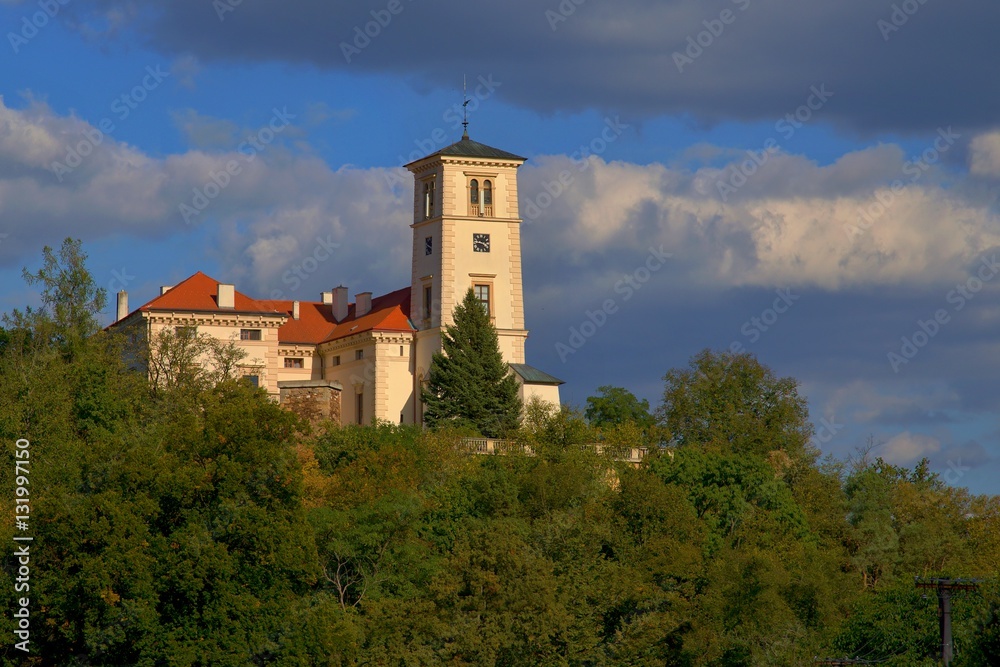 renaissance castle of the Cerna Hora (Black Mountain) above the town of Cerna Hora (Black Mountain)