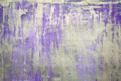 Old Damaged Cracked Paint Wall, Grunge Background, purple, lilac color