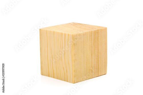 Obraz na płótnie Single wood cube piece