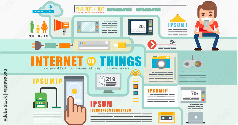 Infographics elements concept of Internet of Things (lot), ilustrator Vector Infographics elements concept of Internet of Things (lot), ilustrator Vector