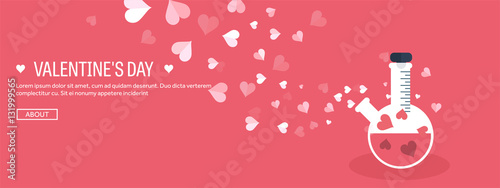 Vector illustration. Flat background with potion. Love, hearts. Valentines day. Be my valentine. 14 february.