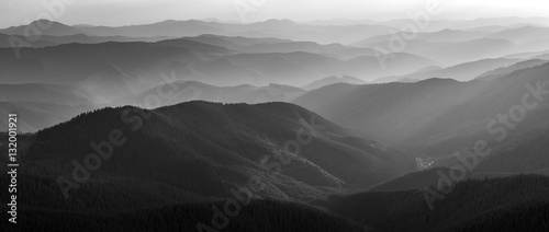 Black and White Mountain Landscape