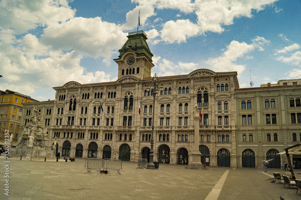 Fototapeta premium Trieste, Italy-July 2012: the historic center of Trieste, Italy