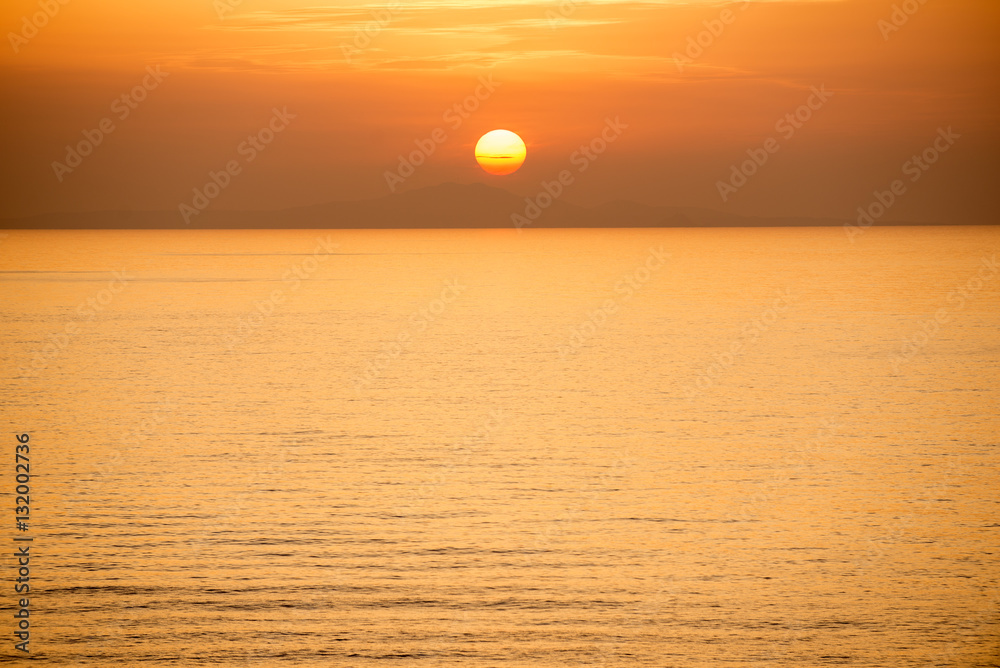 生月島から沈む夕陽