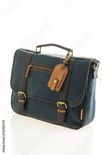 Beautiful men fashion with leather messenger bag