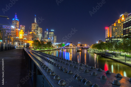 View over Yarra River from Sandridge Bridge In Melbourne photo