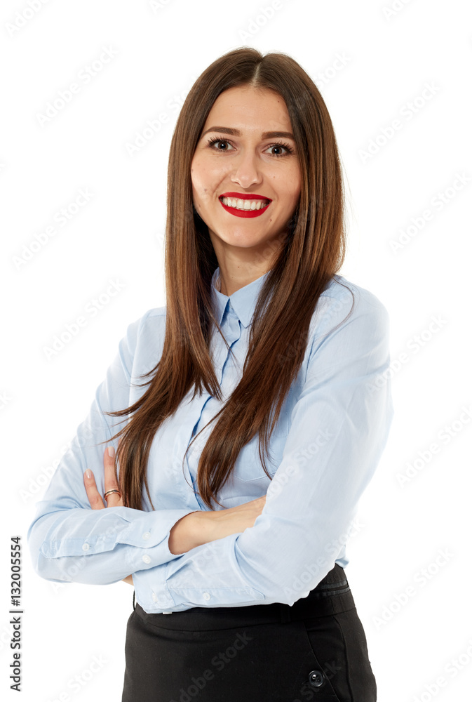 Successful businesswoman on white Successful businesswoman on white
