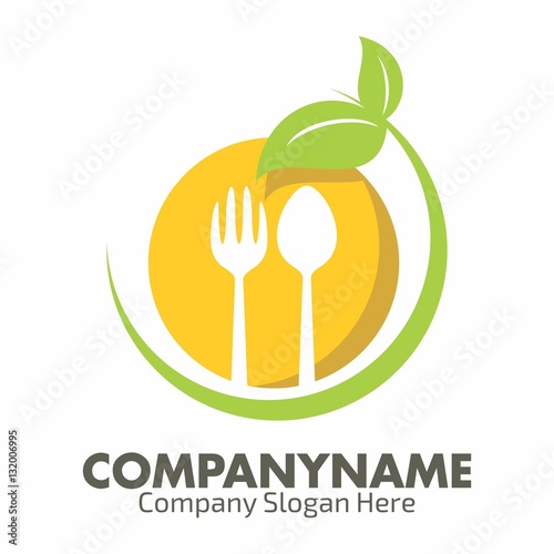 Organic food logo icon vector template