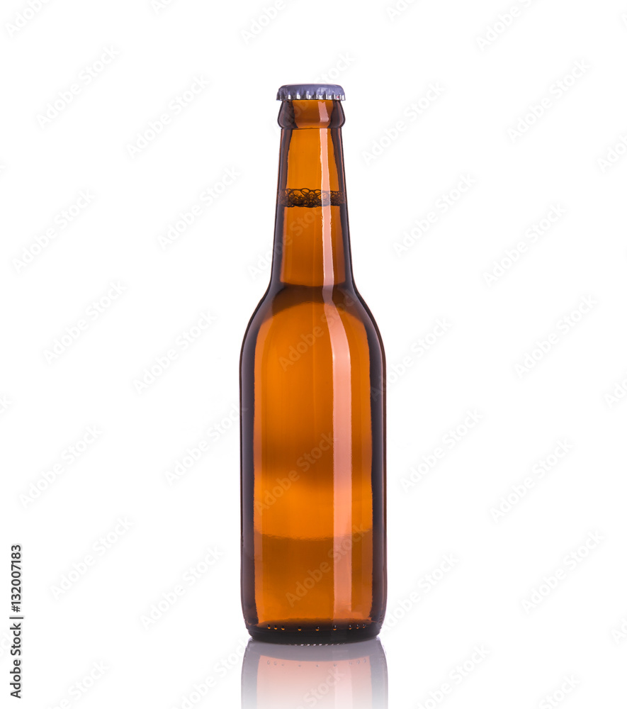 Bottle of beer. Studio shot isolated on white