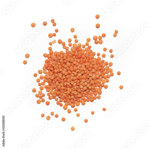 Red lentil on white photo