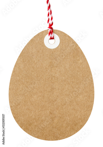 Gift Tag Easter Egg Shaped With String