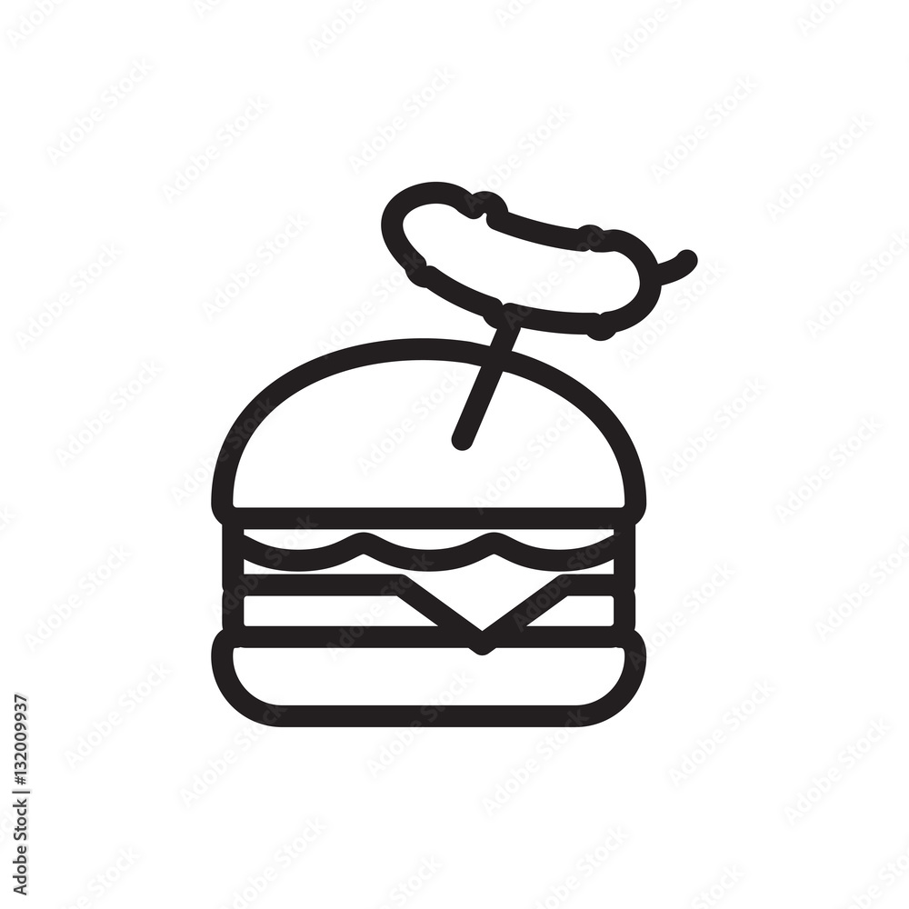 burger with sausage icon illustration
