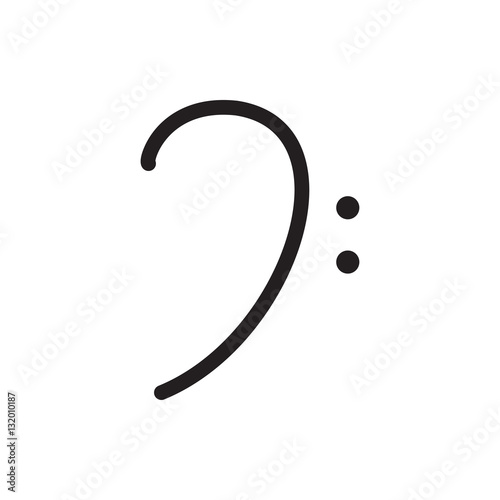 bass clef icon illustration