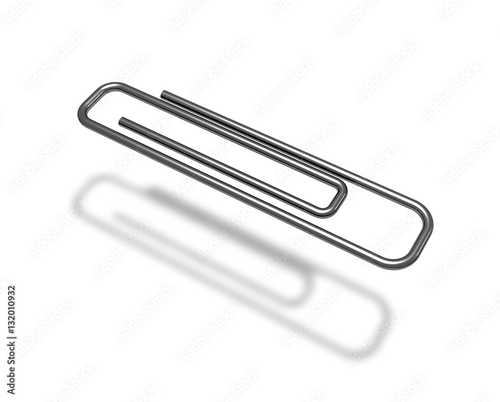  paperclip on the white background