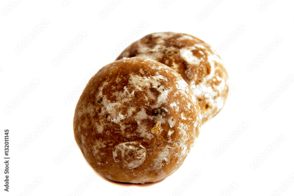 traditional russian gingerbread isolated on white background
