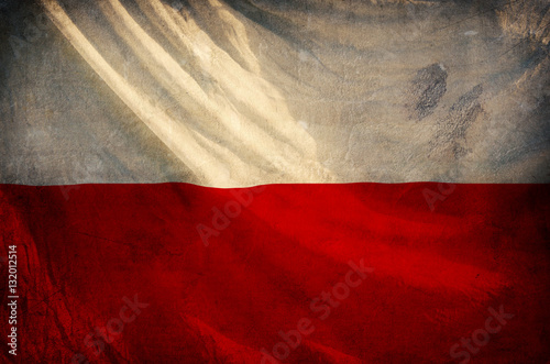 Poland flag ,grunge and retro flag series Fototapeta