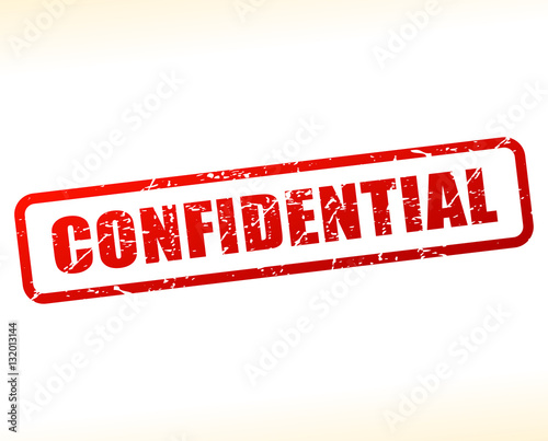 confidential text buffered on white background