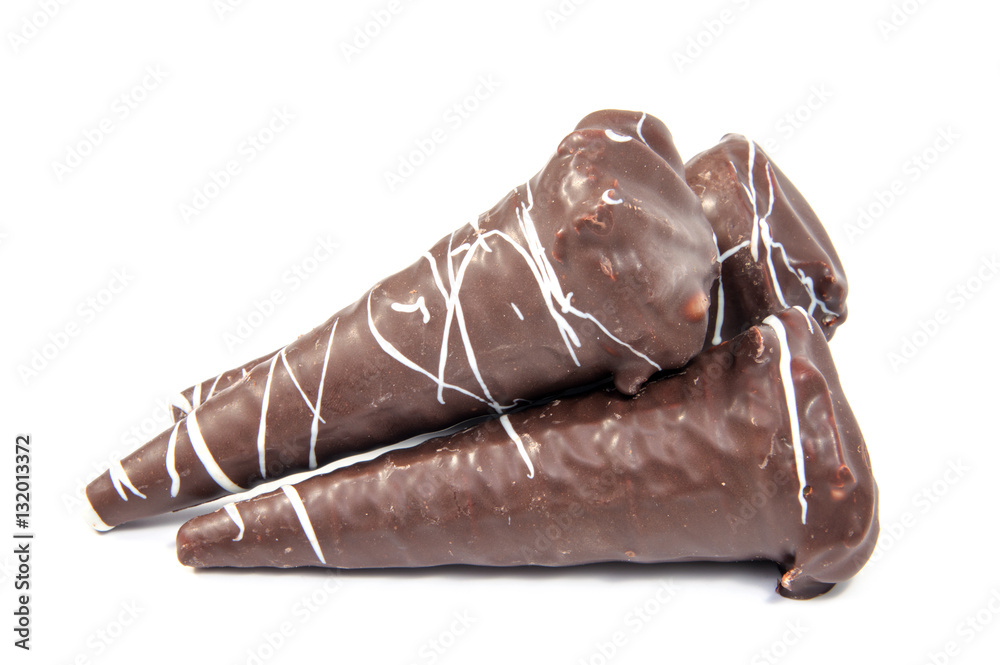 chocolate wafer sticks isolated on white background chocolate wafer sticks isolated on white background