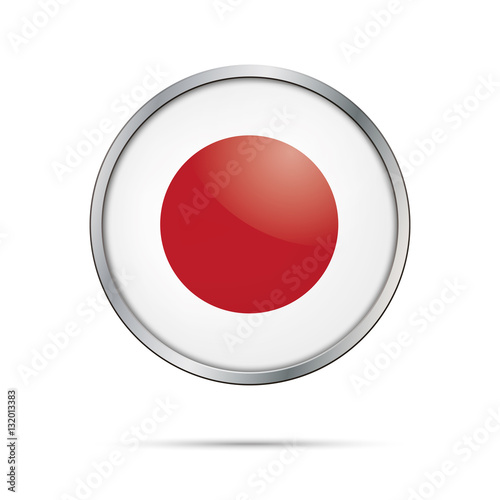 VectorJapanese flag Button. Japan flag in glass button style with metal frame. Free Download VectorJapanese flag Button. Japan flag in glass button style with metal frame. - GFXLoad