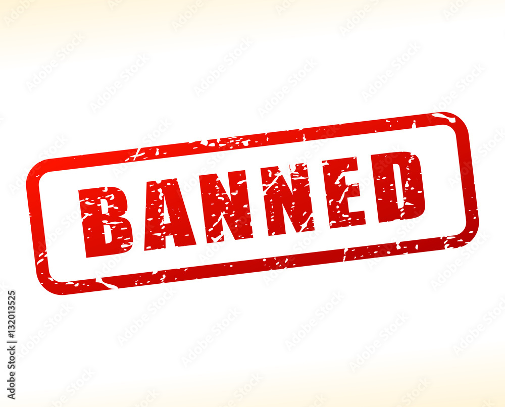 Obraz na plátně banned text buffered on white background