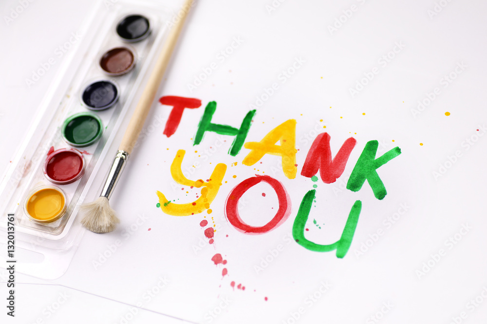 inscription on white sheet of paper with watercolors inscription on white sheet of paper with watercolors