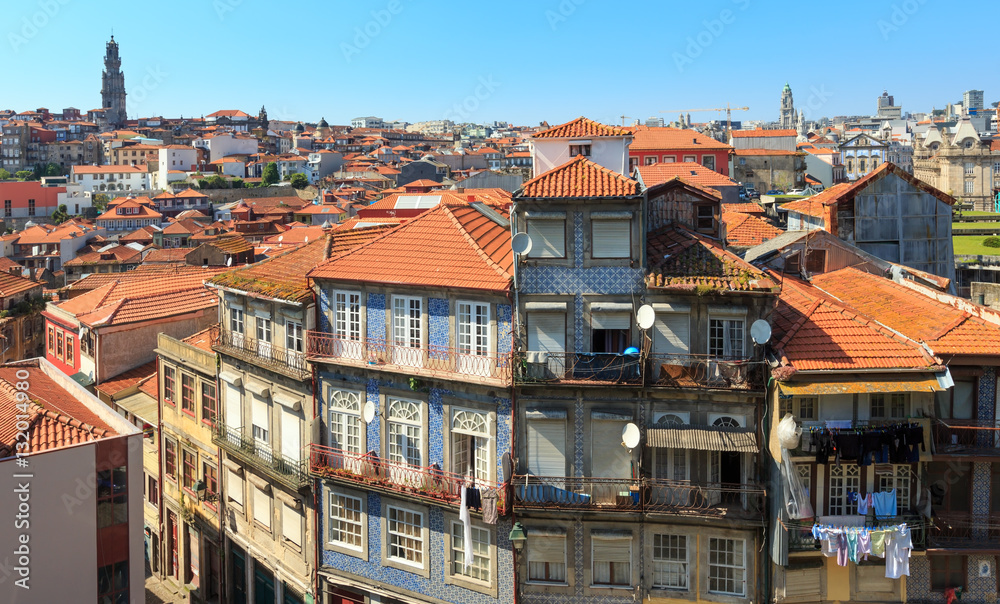 Porto city top view (Portugal).