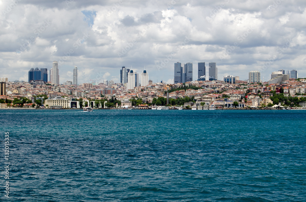 Besiktas, Istanbul viewed from the Bosphorus