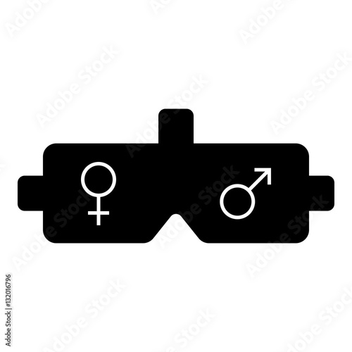 Virtual sex icon - Glyph - Black filled style