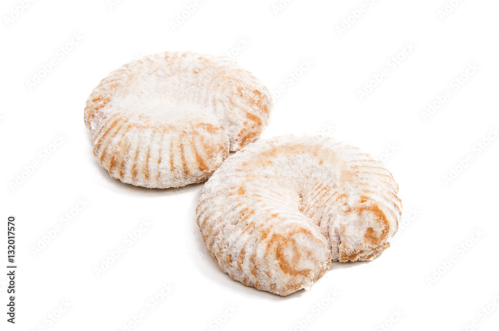 Cookies in powdered sugar