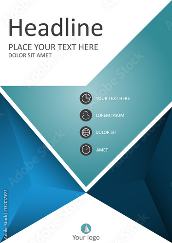 Annual report with geometrical figures. Cover design. Vector.