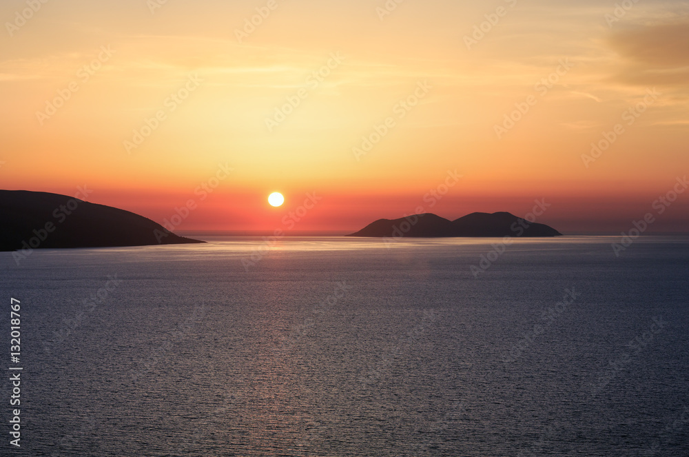Adriatic sea sunset view (Albania).