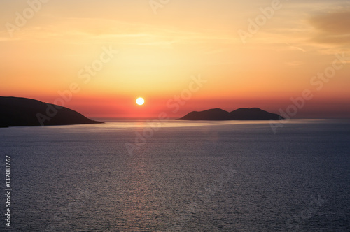 Adriatic sea sunset view  Albania .