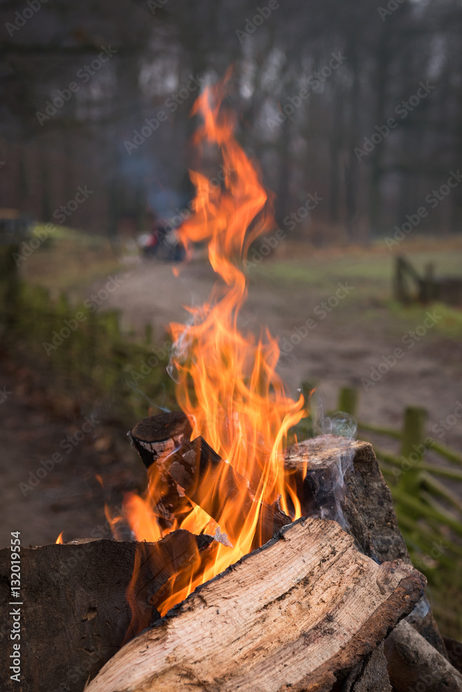 Burning fires is a part of the Christmas decorations in the Arnh Burning fires is a part of the Christmas decorations in the Arnh
